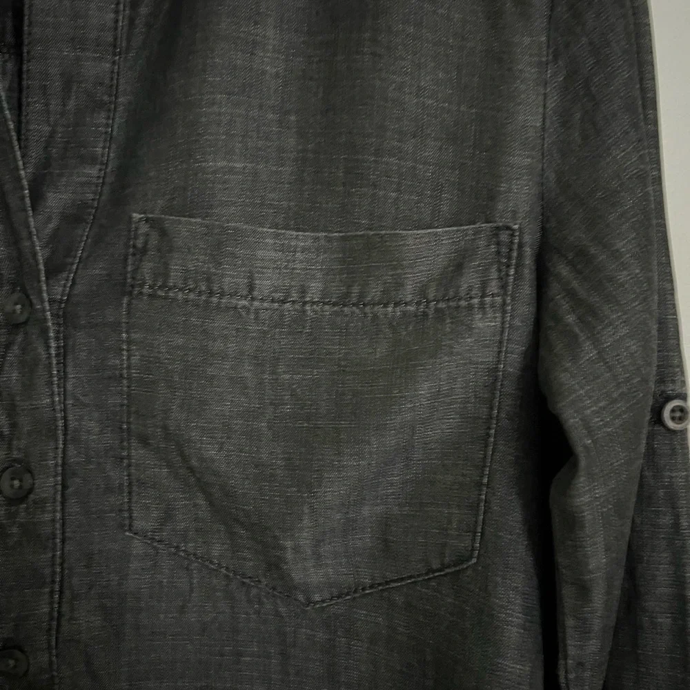 Cloth & Stone Charcoal Black Pull Over Shirt, Size M - Picture 5 of 15